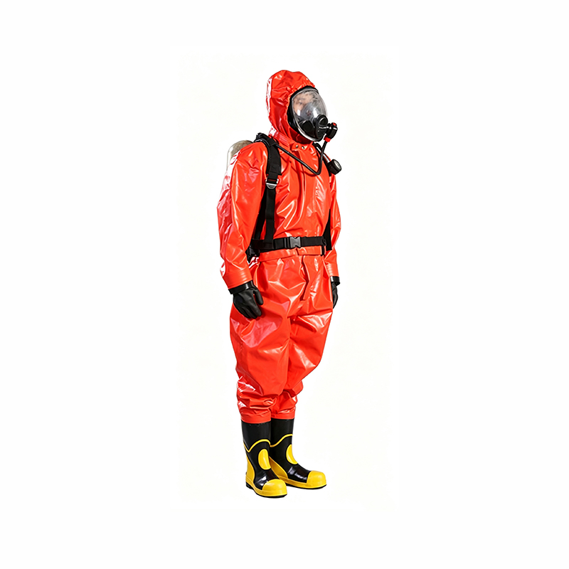 Polouzavretý chemický ochranný oblek typu respirátora