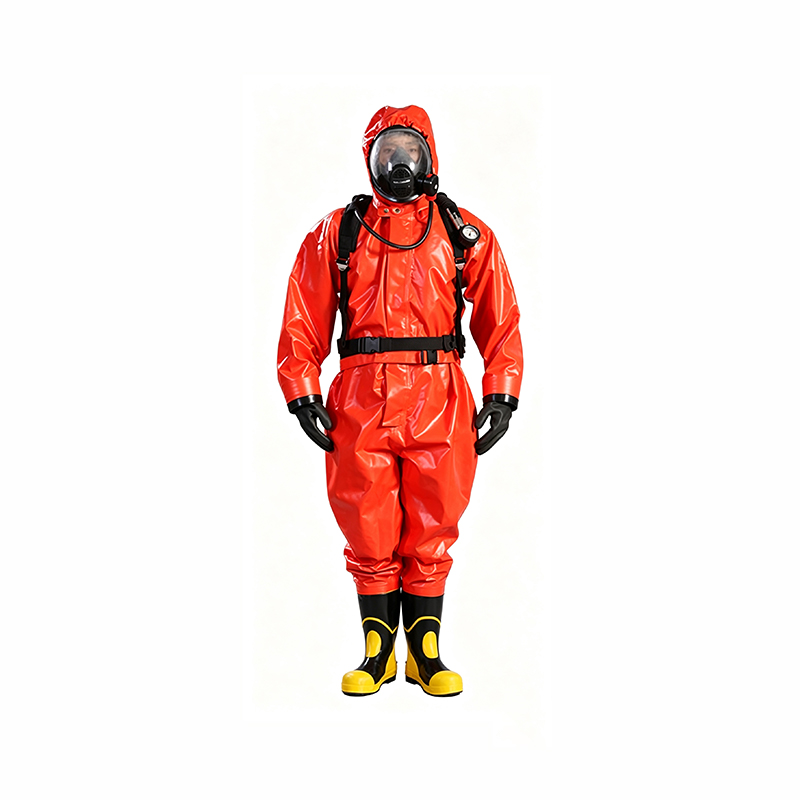 Polouzavretý chemický ochranný oblek typu respirátora